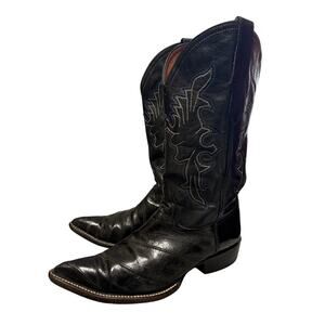 Vintage Size 8 Exotic Eel Skin Botas Diligencia Mexico Western Men’s Boots FLAW